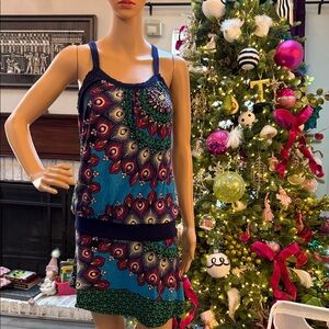 Cotton Colorful Peacock Print Dress from Spain 🇪🇸 been used once👌